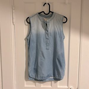 EUC J Crew Factory Chambray Sleeveless Shirt (Size 2)